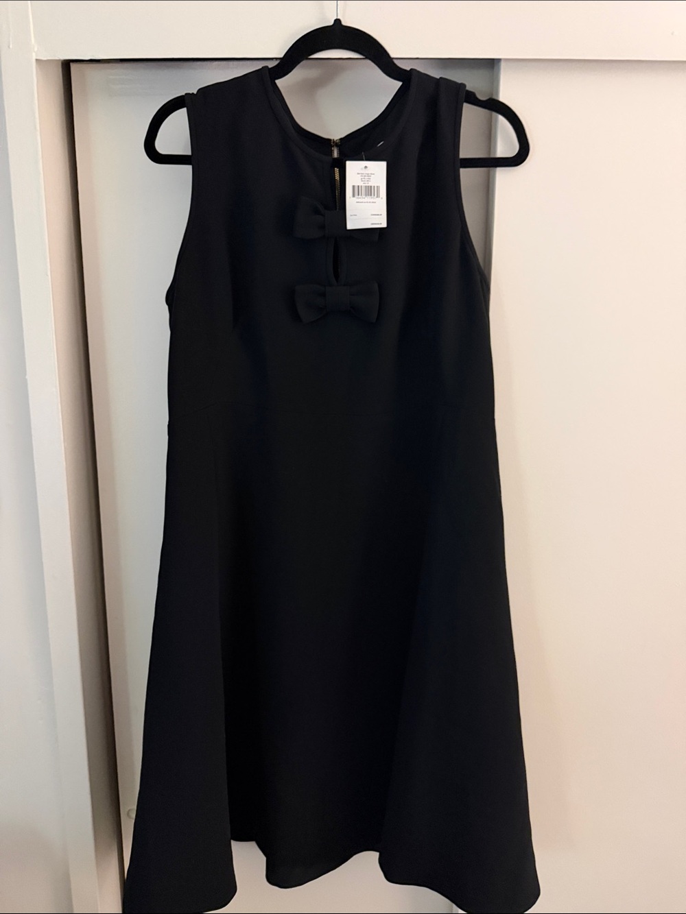 kate spade Black Sleeveless Dress with Front Bow Details BNWT